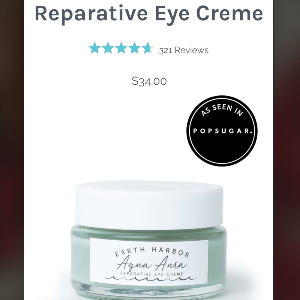 Earth Harbor Aqua aura reparative eye creme